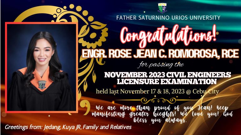Congratulations: Engr. Rose Jean C. Romorosa, RCE