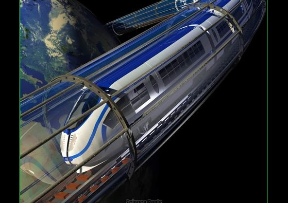 The Hexagon Space Track System envisions a “space train” that would travel between Earth, the moon, and Mars,